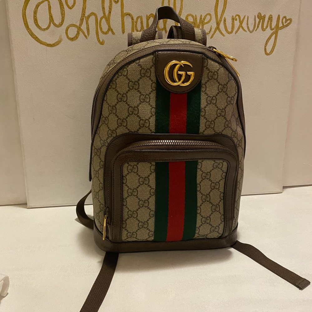 AUTHENTIC GUCCI  OPHIDIA GG SMALL BACKPACK WITH DUST BAG